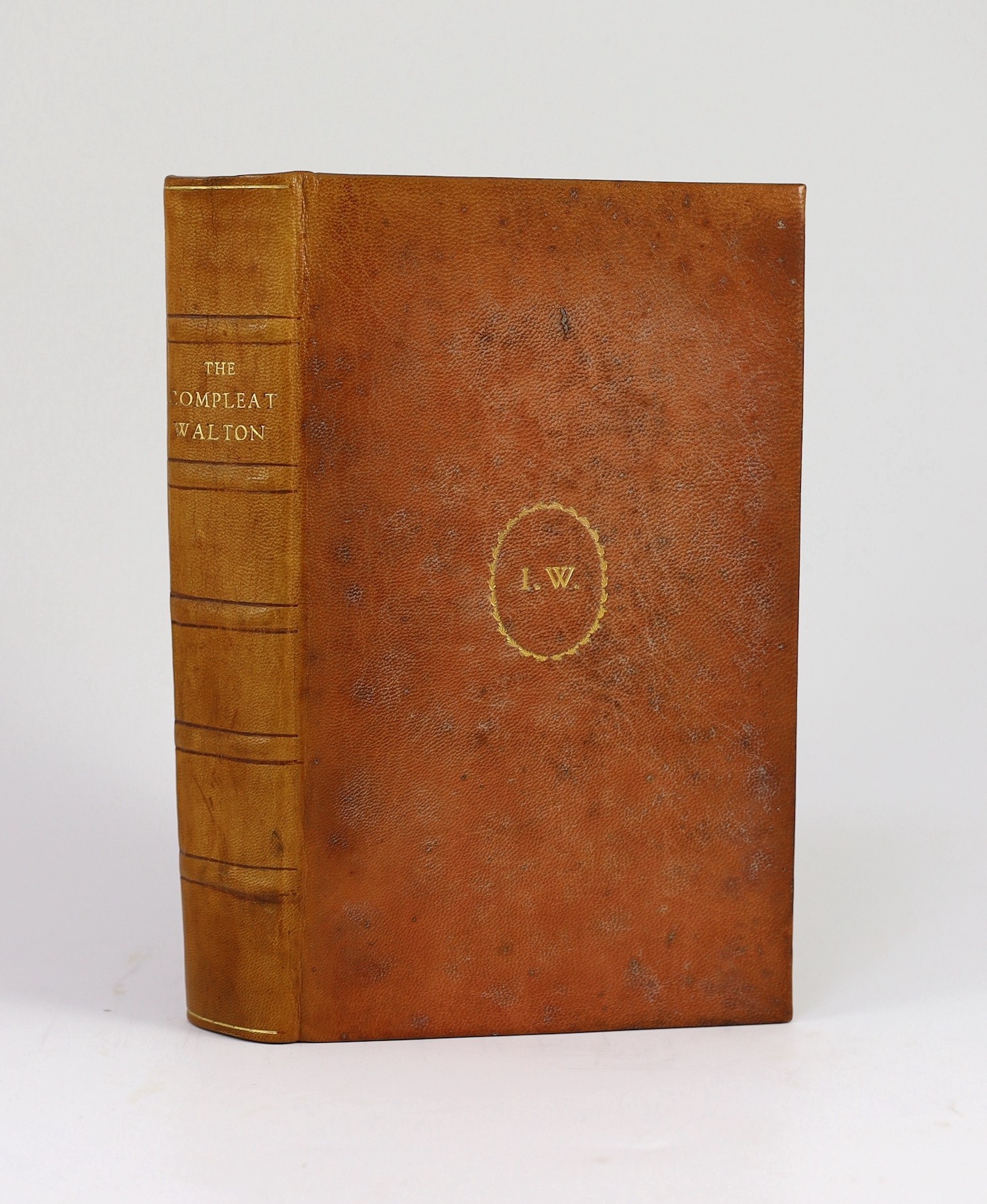 Nonesuch Press - London - Walton, Izaak - The Compleat Angler, one of 1600, 8vo, tan morocco, front board with gilt monograms ‘’I.W.’’ within an oval cartouche, 1929